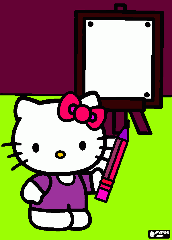 hello kitty soy reque reque fanatica de eella para colorear