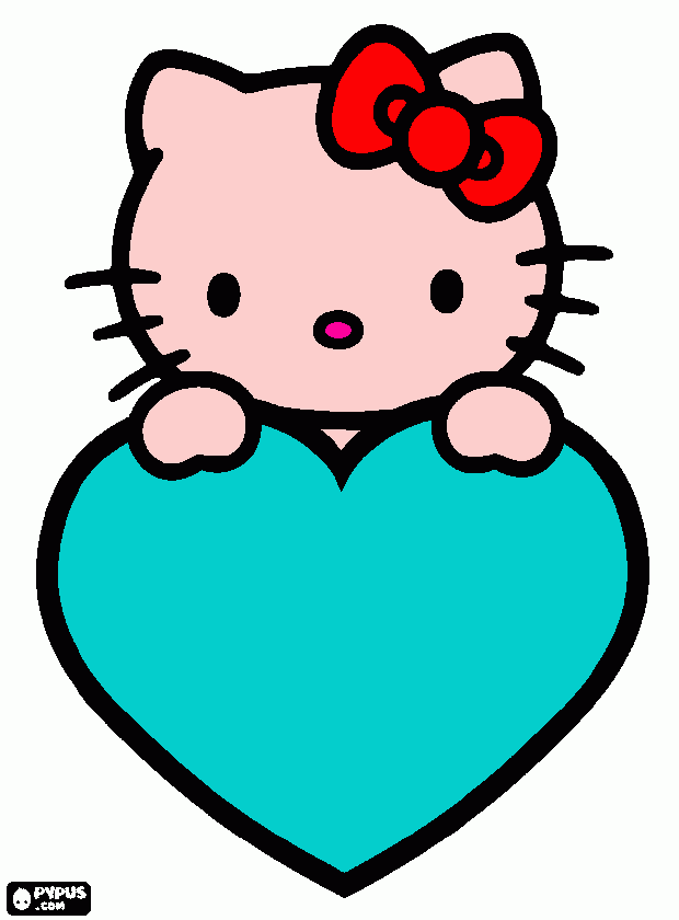 hello kytty para colorear