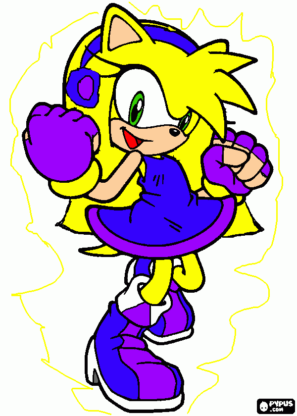hermana de amy rose maira en super para colorear