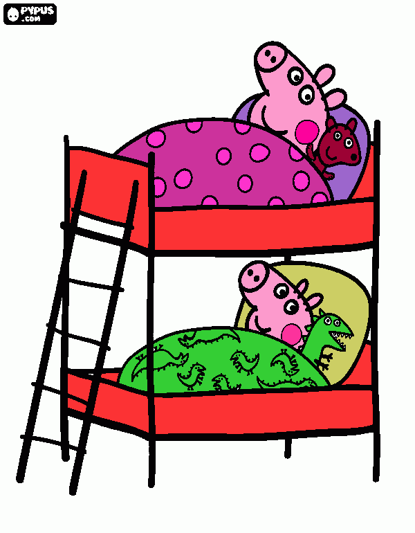 Hermaos Cerditos para colorear