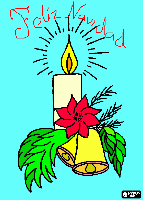 Hermosa vela de Navidad para ti para colorear