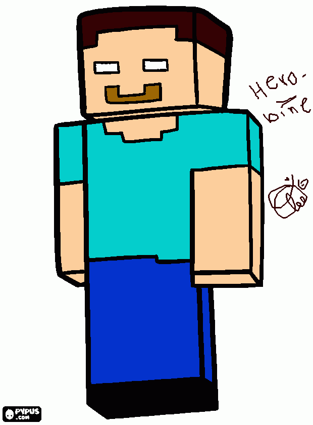 Herobine. Minecraft para colorear