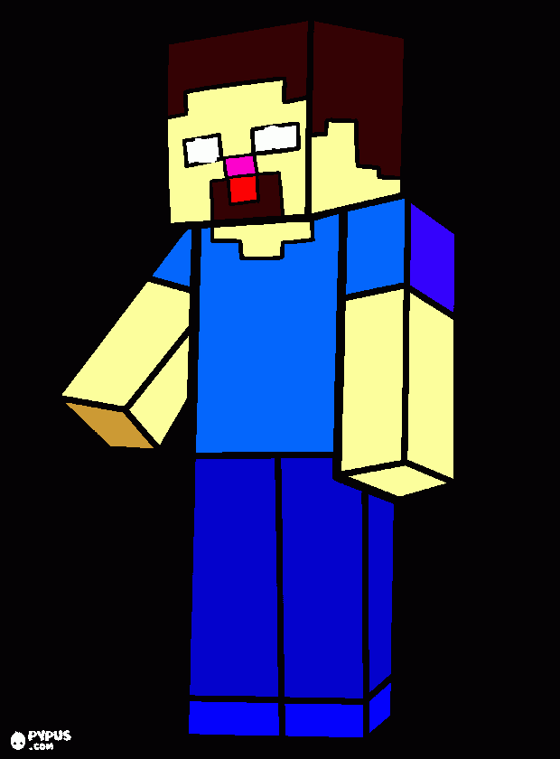 Herobrain steve para colorear