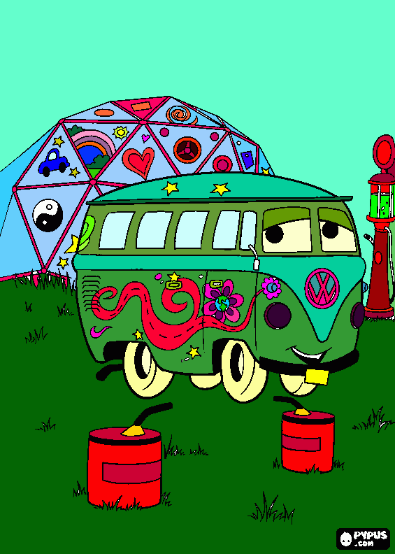 hippie para colorear