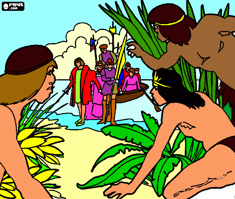 historia de america para colorear