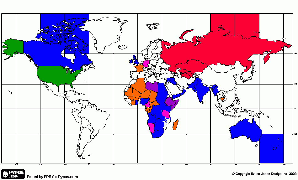 Historia, mapa para colorear