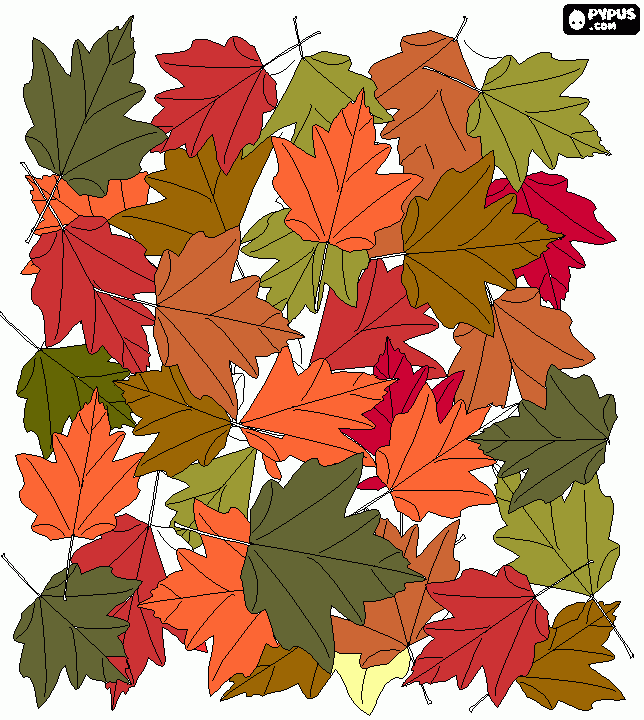  hojas secas para colorear, hojas secas para imprimir