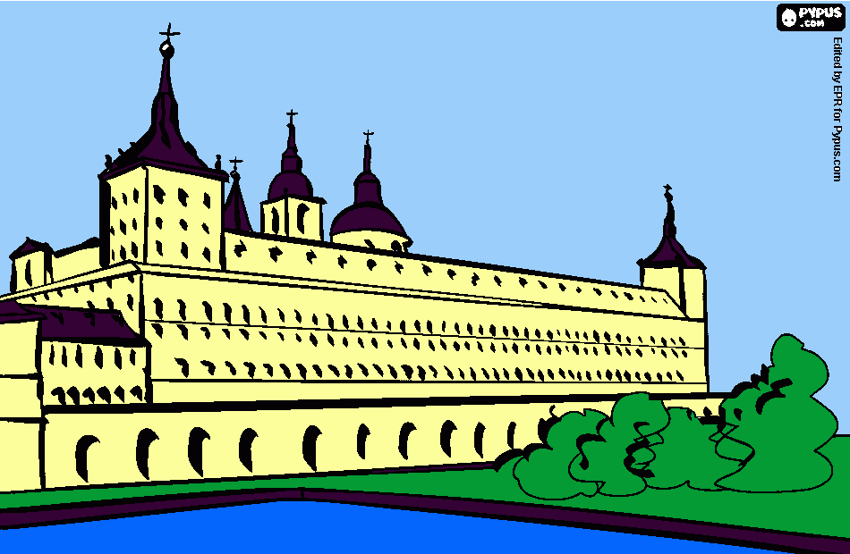 Hola desde España, Monasterio de El Escorial para colorear