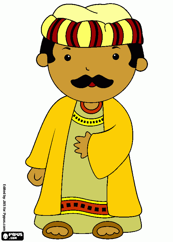 HOmbre arabe / Caliat de bagdad para colorear