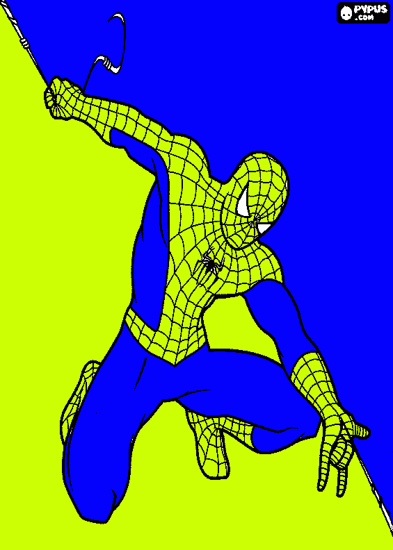 Hombre araña de boca para colorear