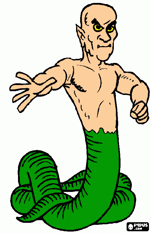 hombre cobra para colorear