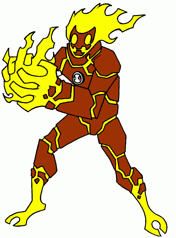 hombre de fuego para colorear