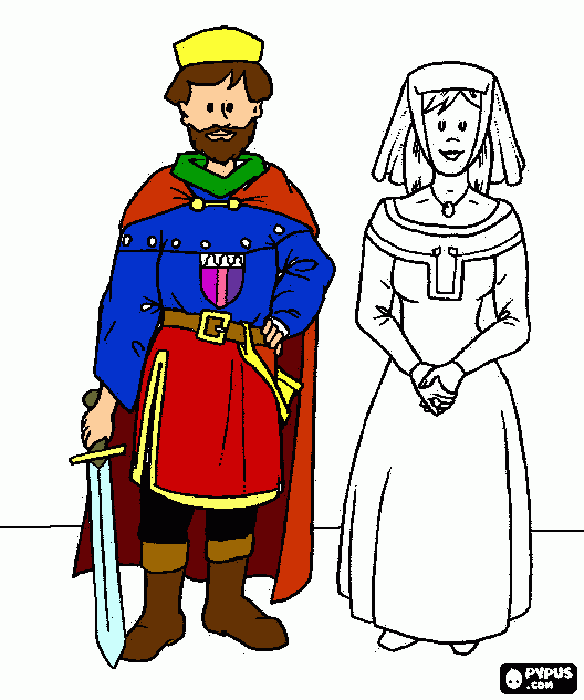 Hombre feudal para colorear