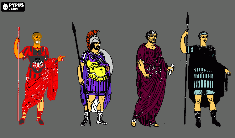 hombres de roma para colorear