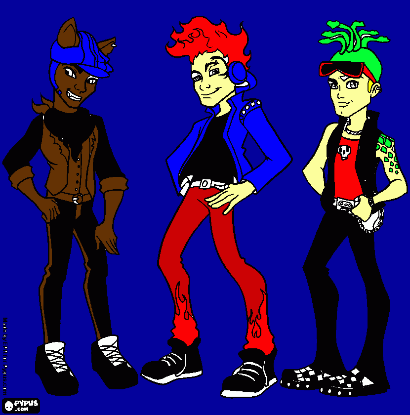 HOMBRES SERPIENTE, FUEGO Y LOBO para colorear