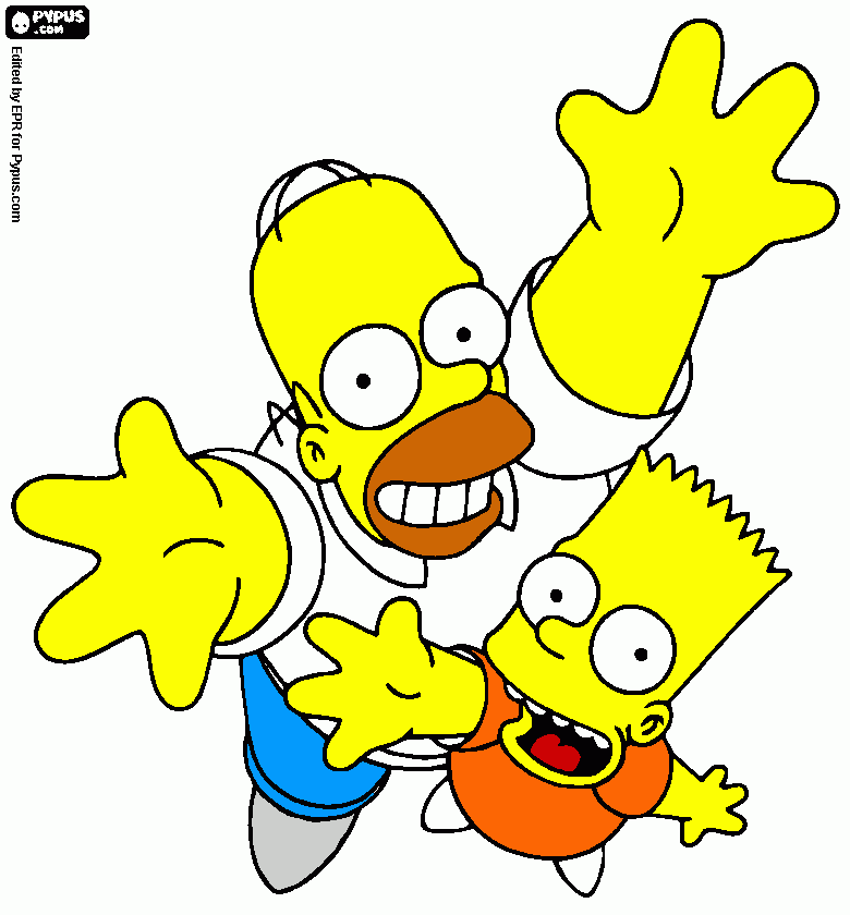 homer y bart para colorear