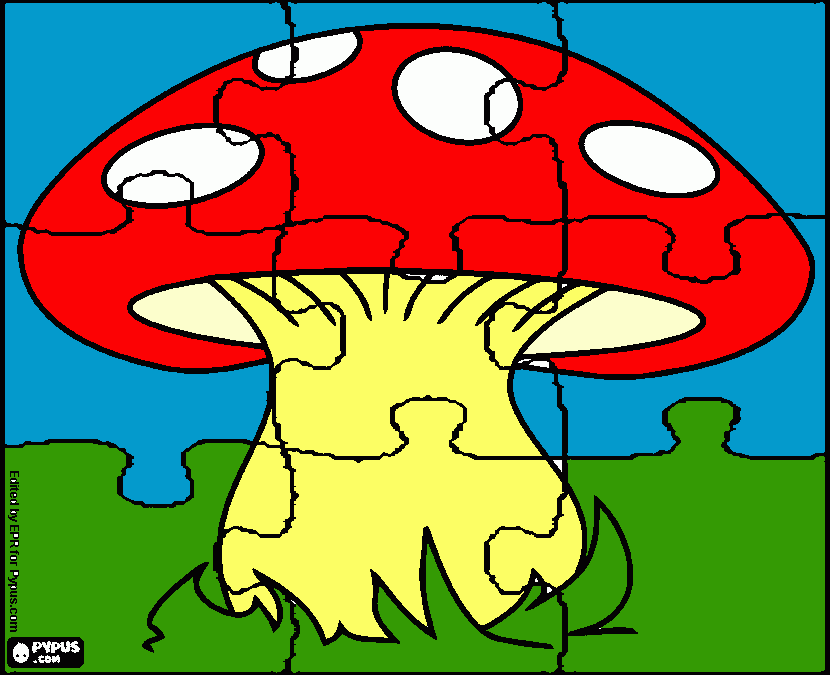 Hongo  feliz para colorear