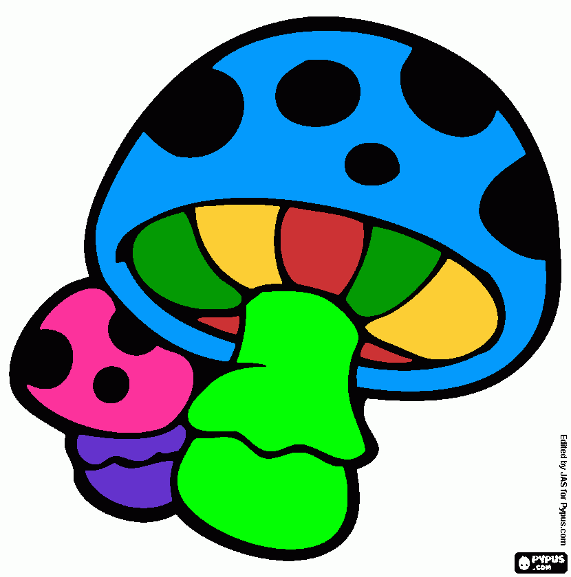 hongos de colores k iio misma diseñe para colorear