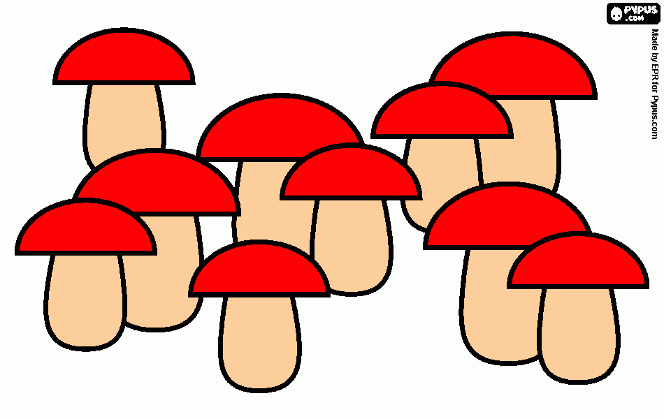 hongos para colorear