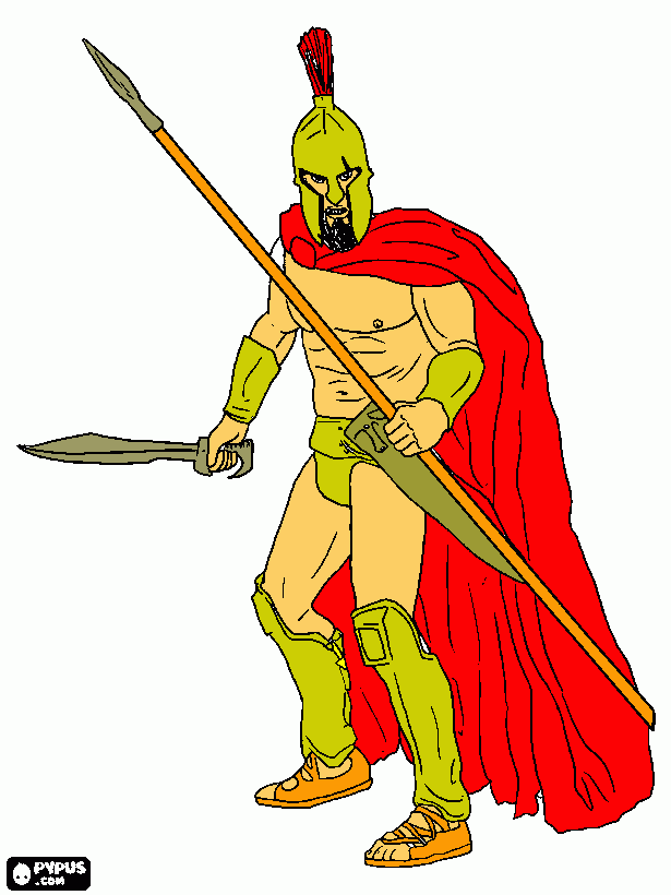 hoplita para colorear