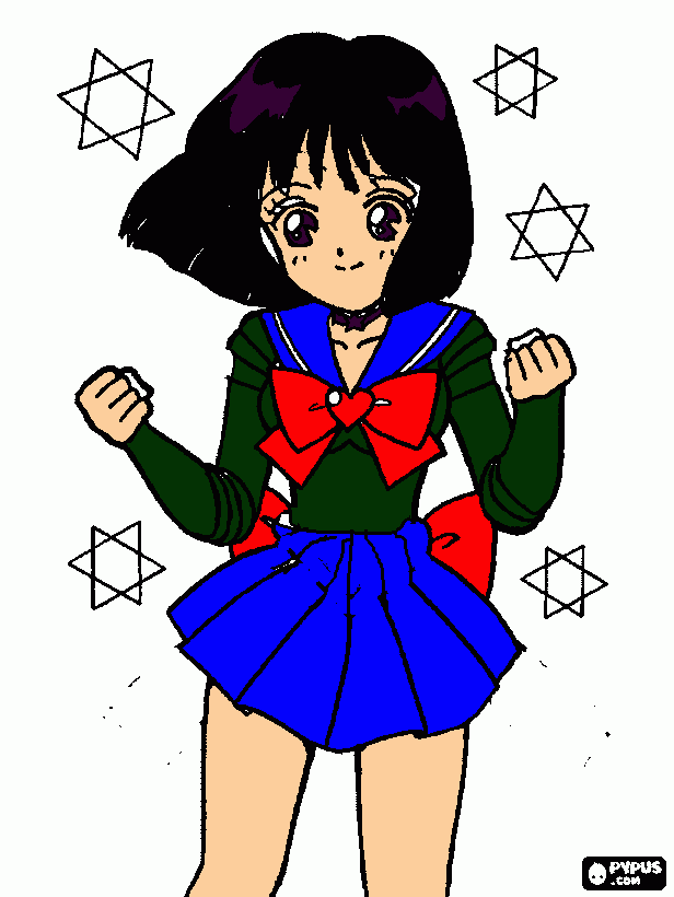 hotaru con uniforme nuevo para colorear