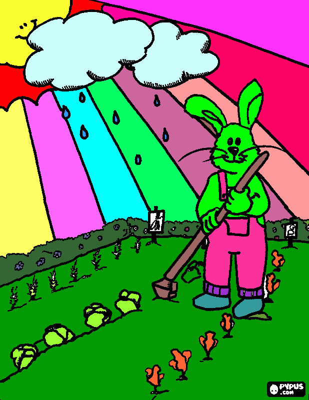huerta para colorear