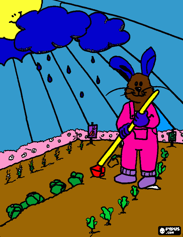 huerto para colorear