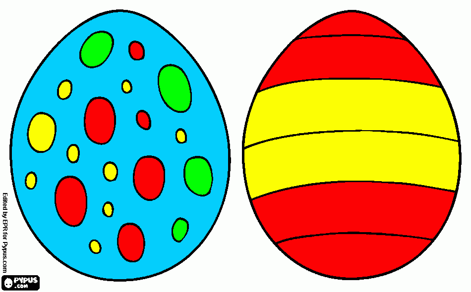 Huevo de colorines y huevo español para colorear