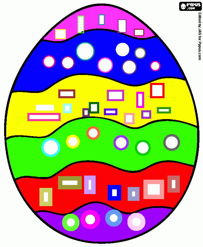 huevos de pascua pintado y decorado con formas geométricas para colorear