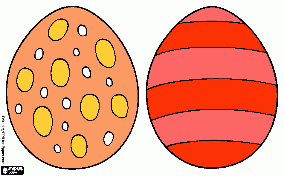 huevos rojo naranja para colorear