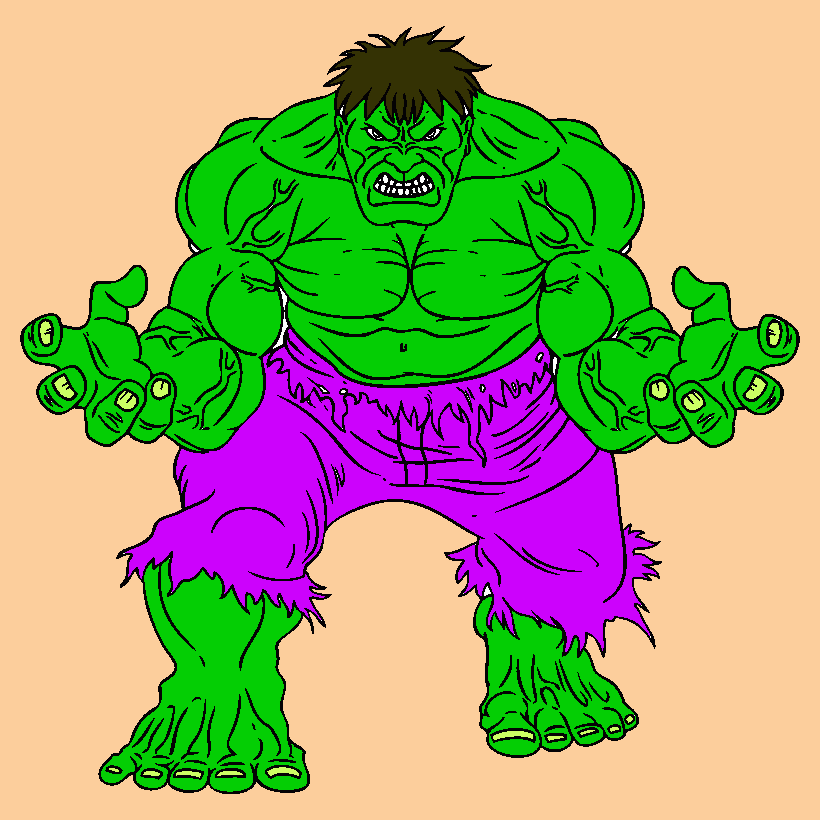 Hulk pintado por Moi para colorear