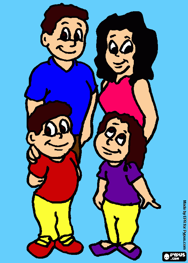 i love you family  para colorear