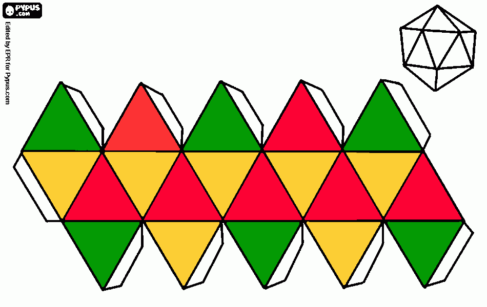 icosaedro para colorear