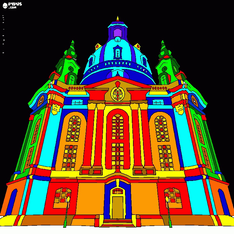 IGLESIA ESTILO BARROCO para colorear