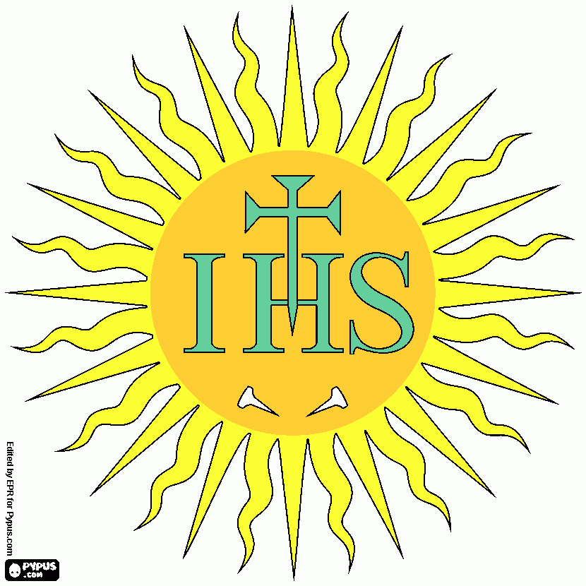  ihs monograma de jesus para colorear