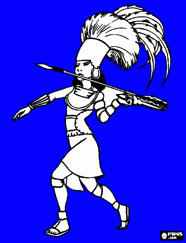 imagen tolteca para colorear