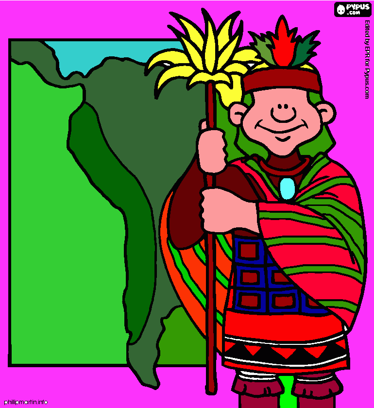 Incas - Nobele inca y mapa para colorear
