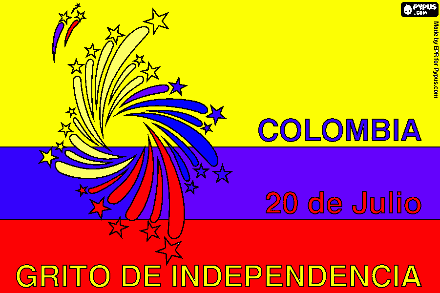 independencia de colombia para colorear