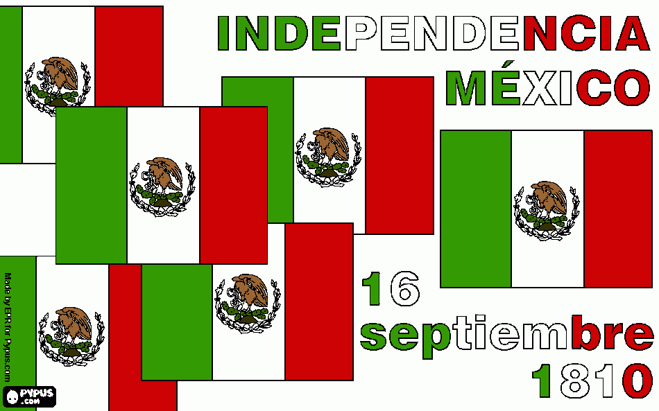 INDEPENDENCIA DE MEXICO para colorear
