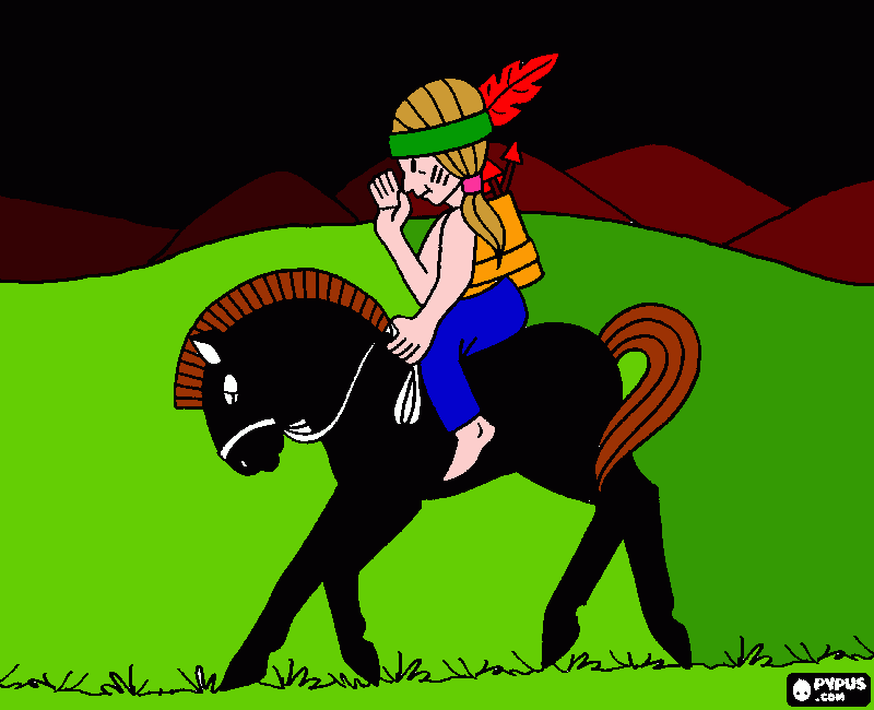 india apache para colorear