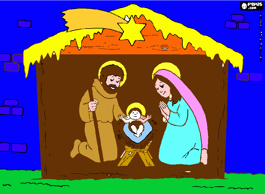 Ingles- pesebre 2do. grado para colorear