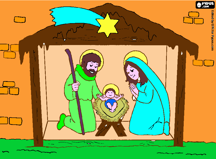 INGLES - PESEBRE para colorear