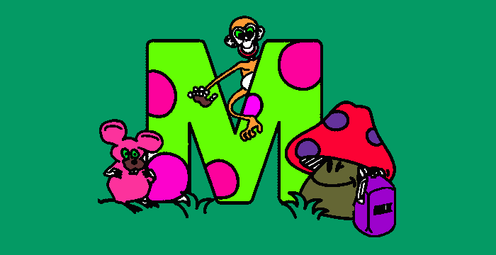 inicial M para colorear