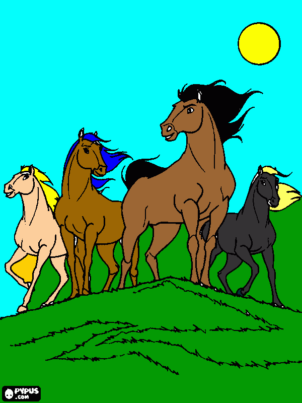 invitacion de caballos para colorear