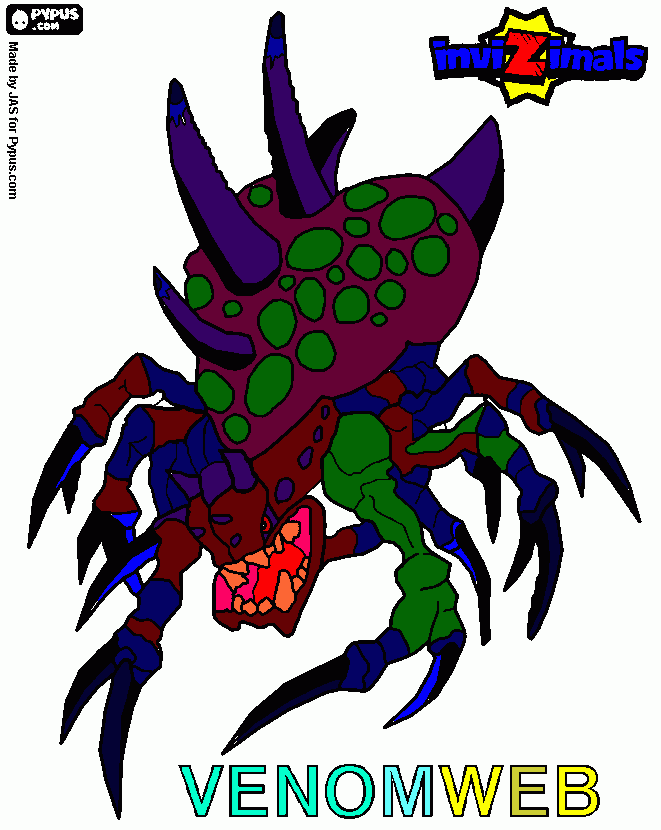invizimal venomweb para colorear
