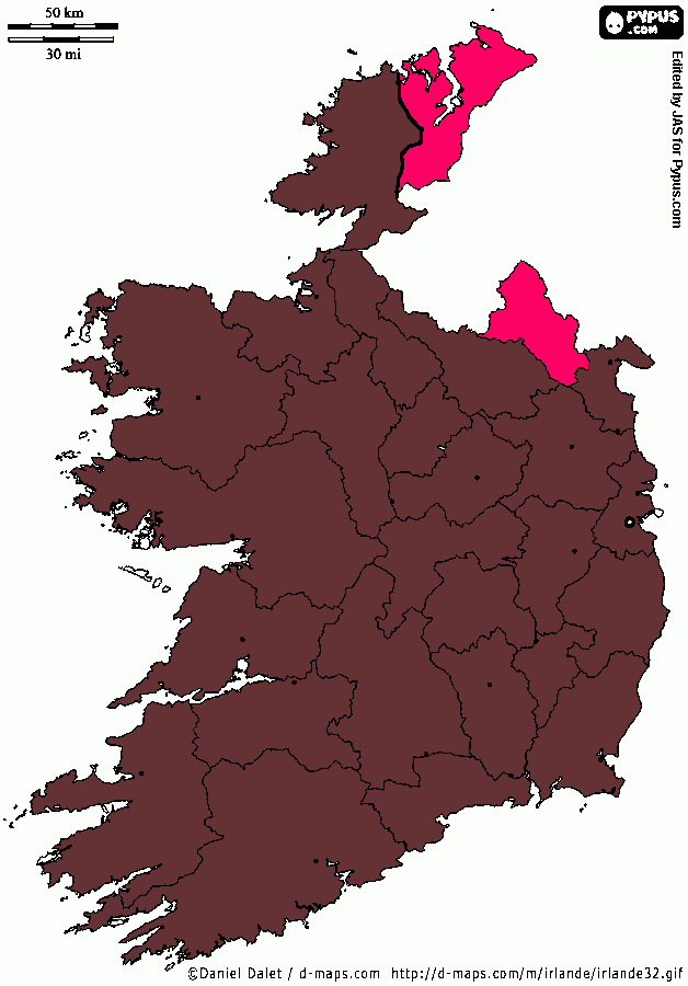 irlanda unificada e irlanda para colorear