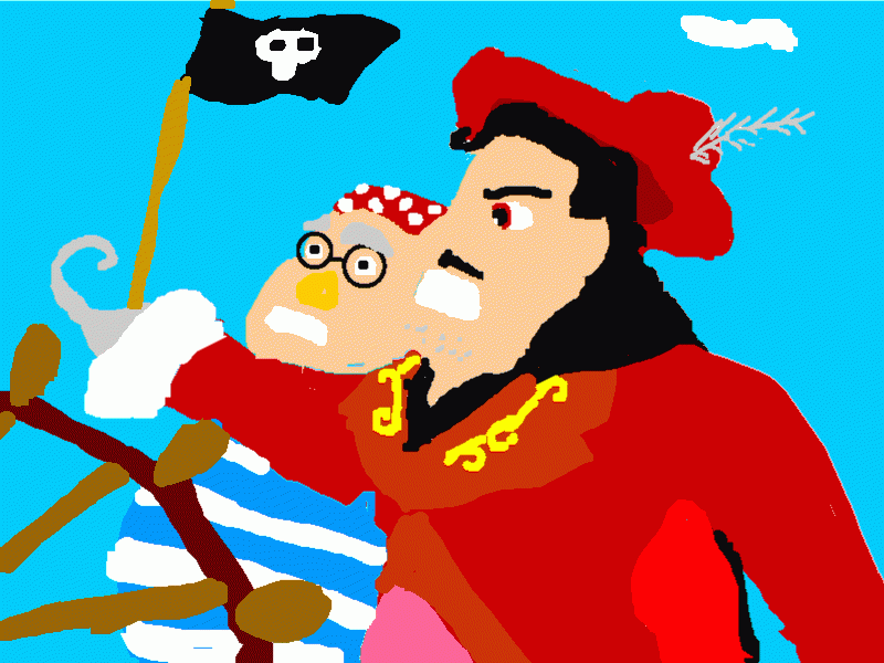 james garfio vs peter pan para colorear