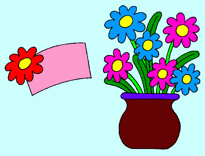 jarron flores para colorear