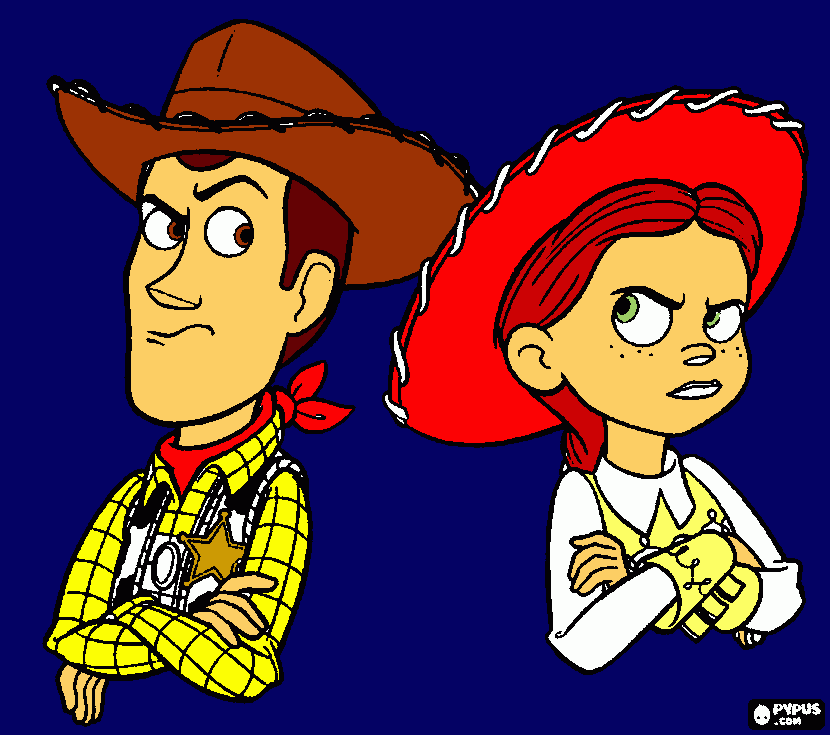 jessi y woodi para colorear