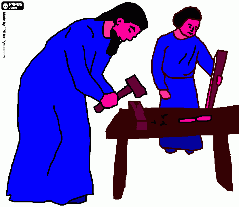 jesus con su padre para colorear